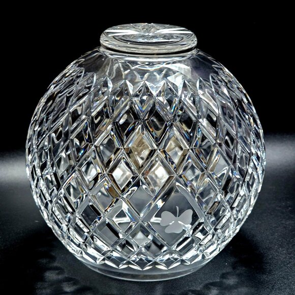 Galway Leah Crystal Rose Bowl Vase 6" Ireland Shamrock Lead Crystal handcut glas - Picture 11 of 13